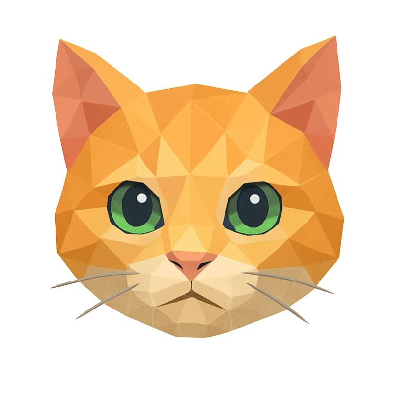 Polygon Cat – Geometric Cat Design