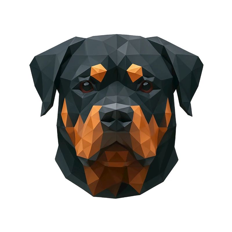 Polygone Rottweiler – Conception géométrique pour chien
