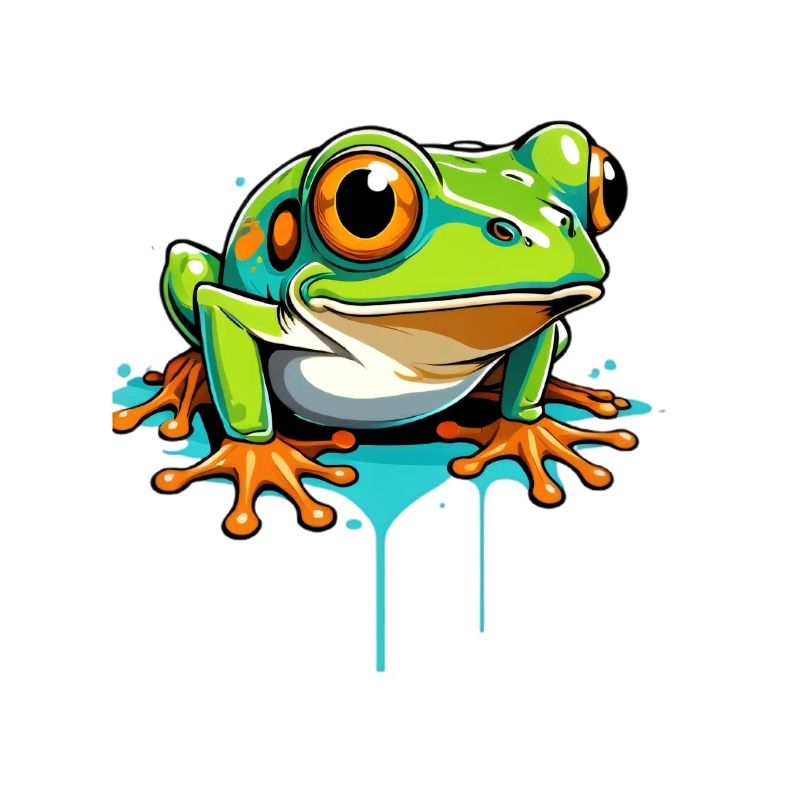 Frog Graffiti Neon Splash