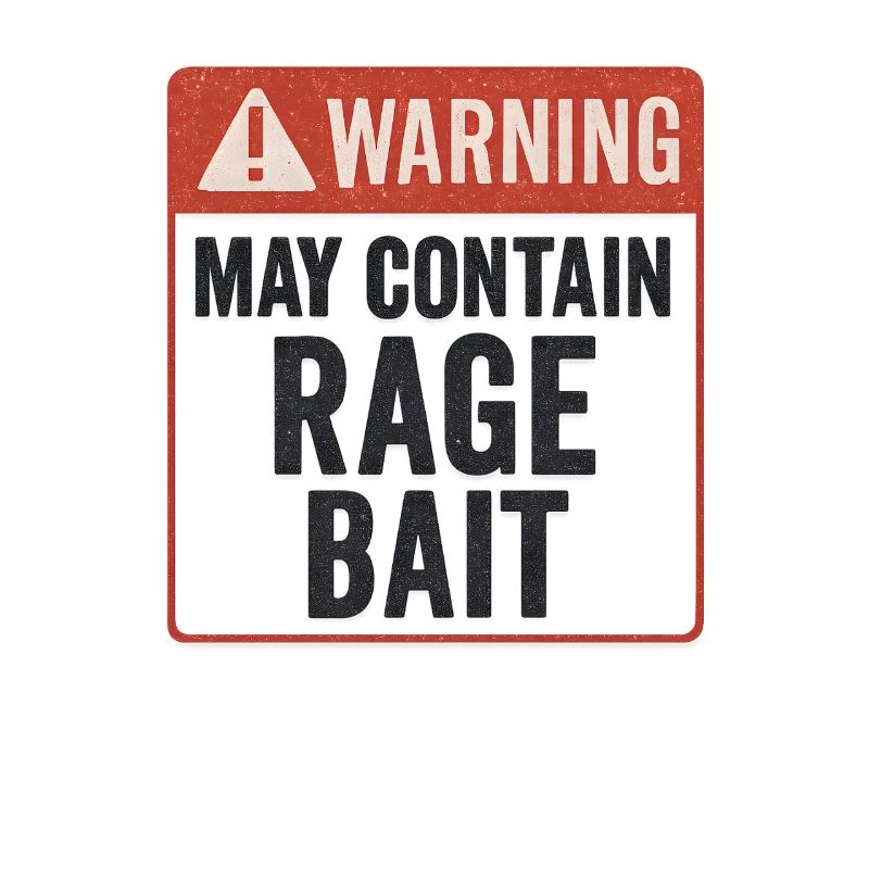 Rage Bait Warning, Funny Saying 