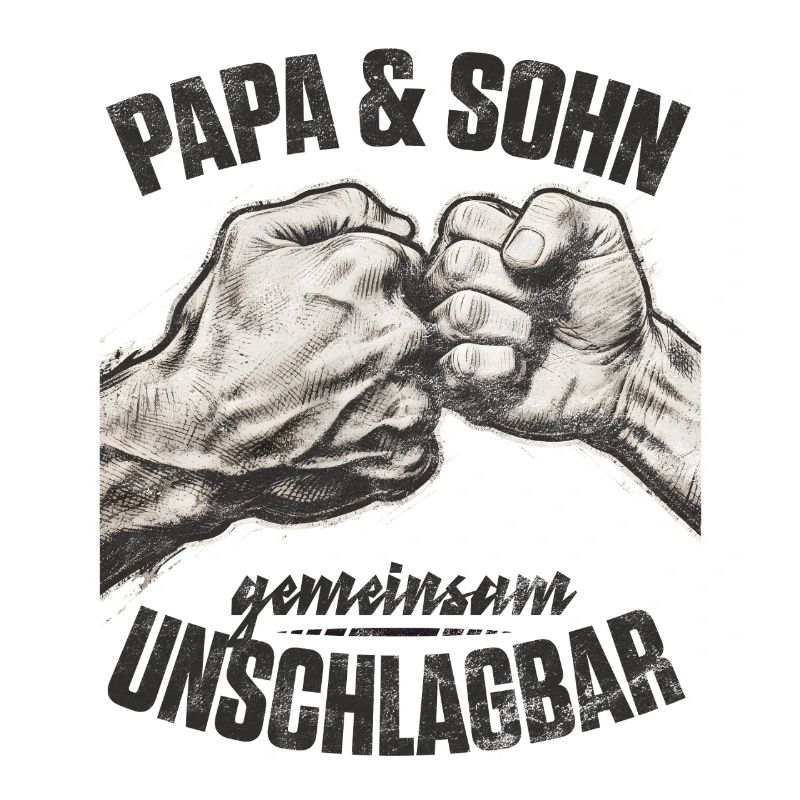 Dad Son Fist Thrust Together Unbeatable