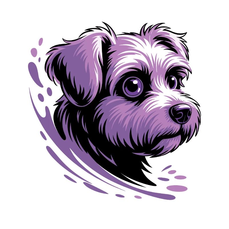 Portrait d’éclaboussure de chiot violet