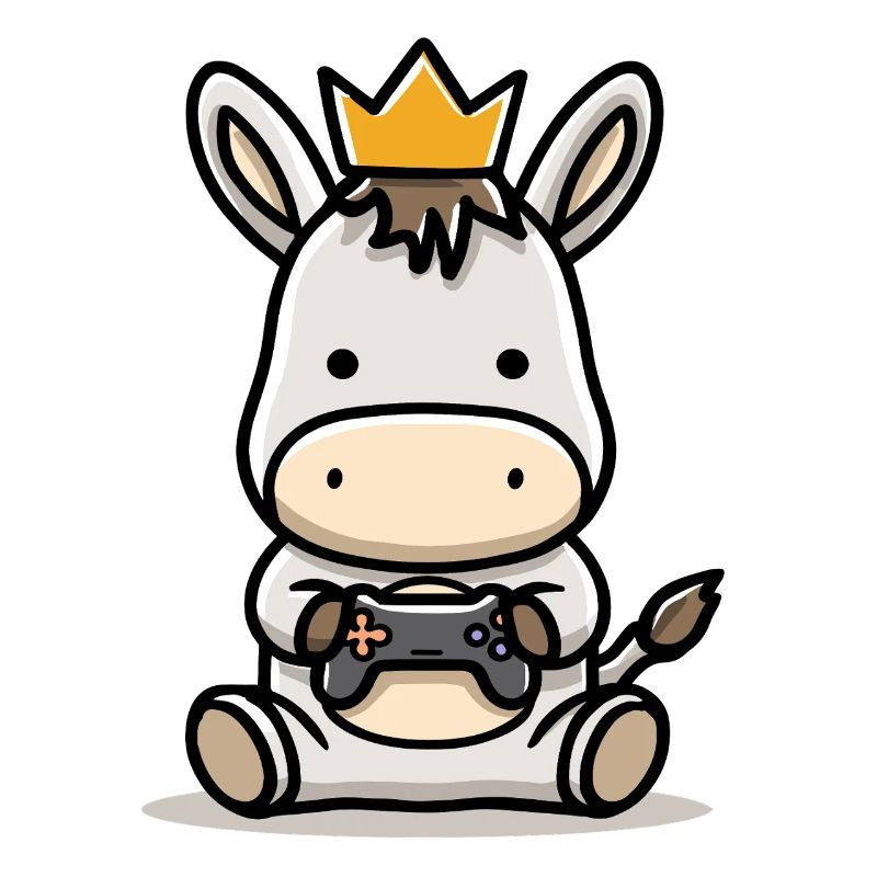 Gamer Esel mit controller Krone