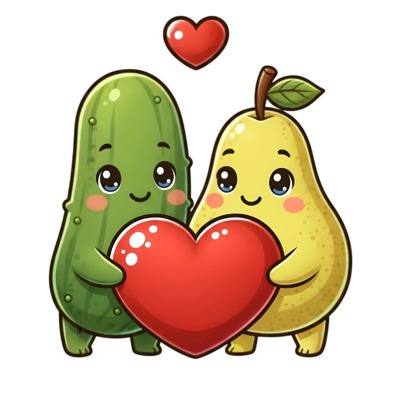 Hearts Fruit Cucumber Pear