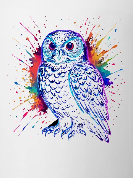 Neon Eule Farb-Splash Kunst Shirt