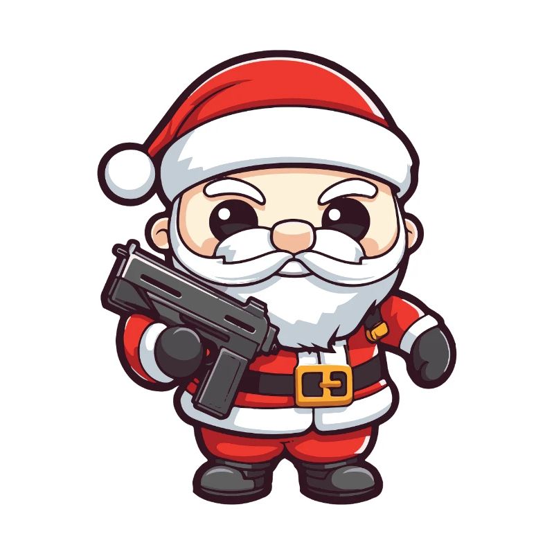 Weihnachtsmann Pistole Comic Weihnachten
