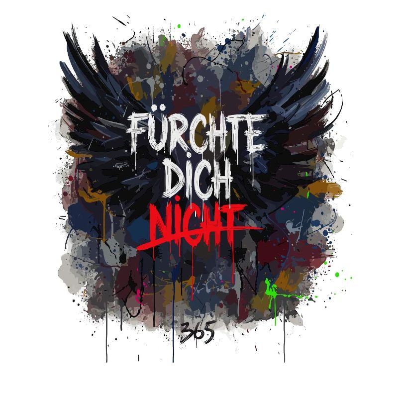 FEAR NOT Grunge Wings Splatter Art