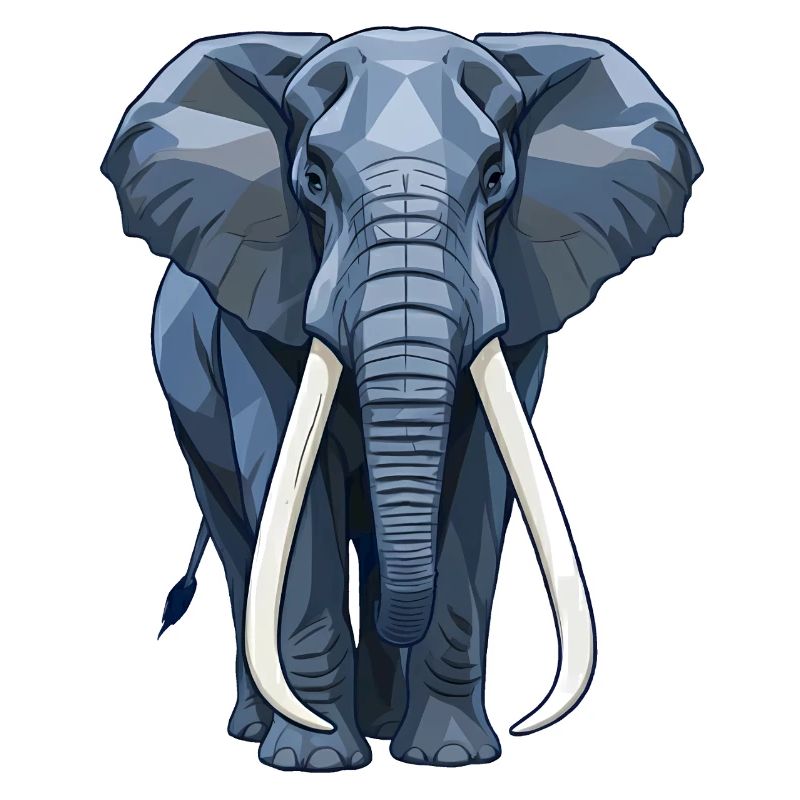 Geometric Blue Elephant