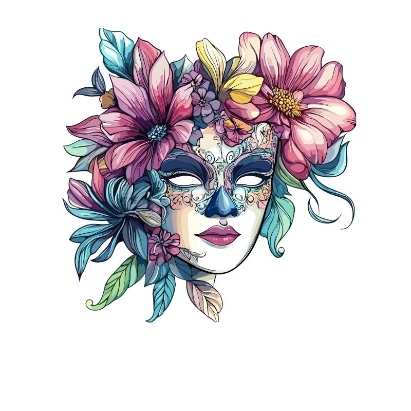Masque floral dans un style bal masqué