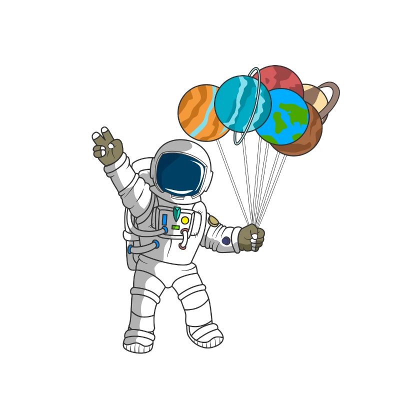 Astronaut Planets Outer Space célébrité du 2e anniversaire