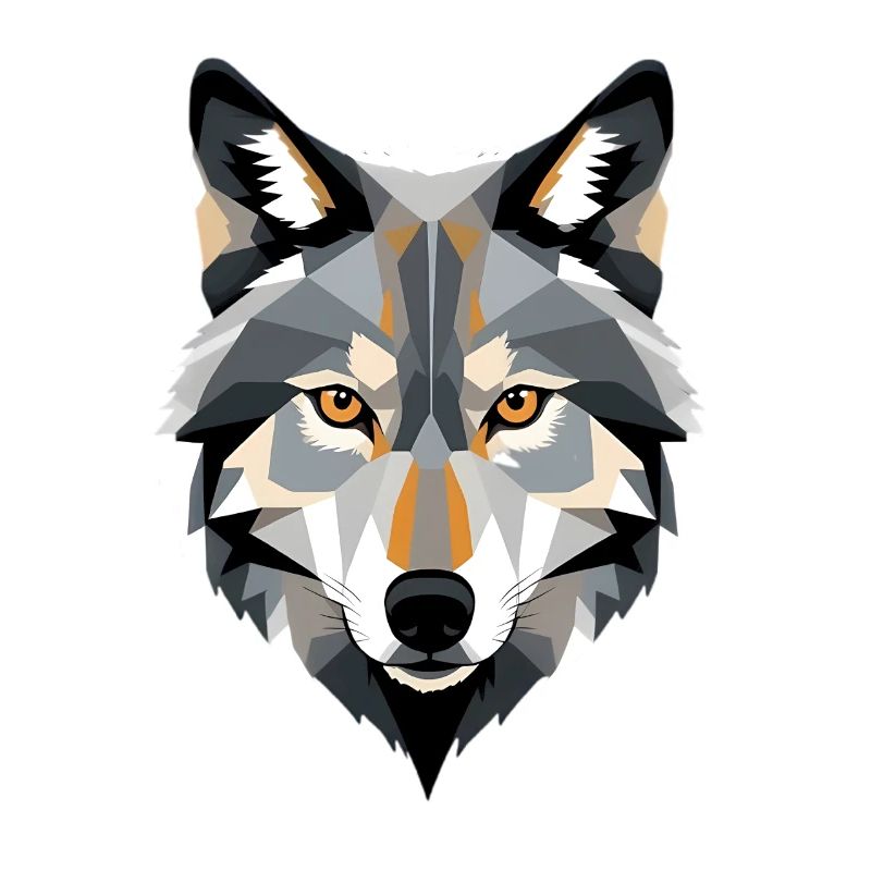 Geometric Wolf Head