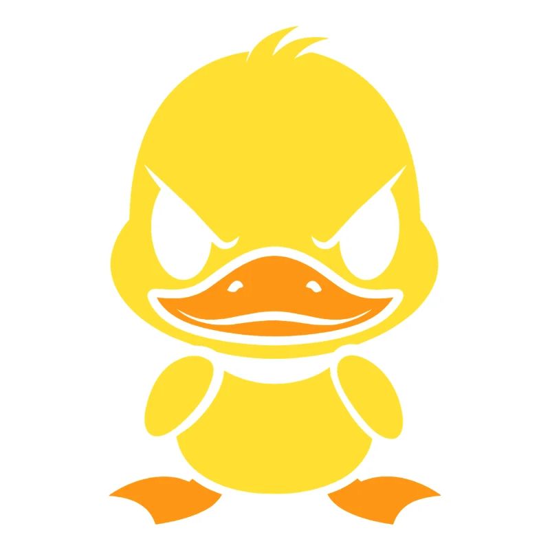 Expressive yellow rebellious duckling