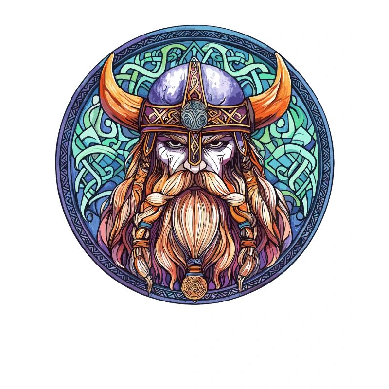Viking Warrior Round Circle