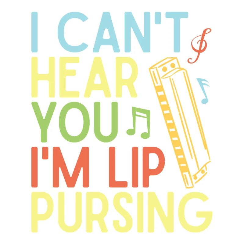 Funny Harmonica Player Lip Pursing Harmonica