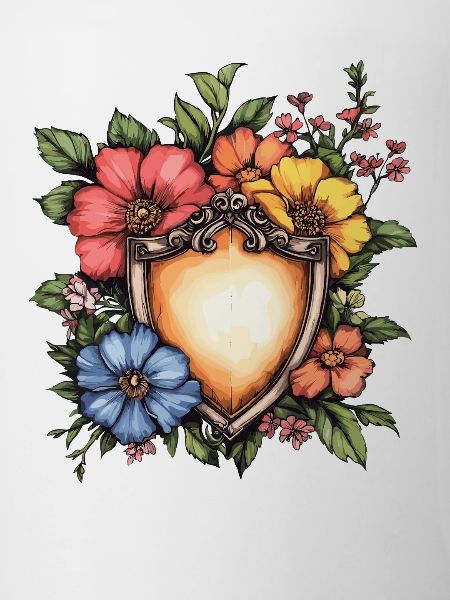 Blumen-Schild im Farbspiel
