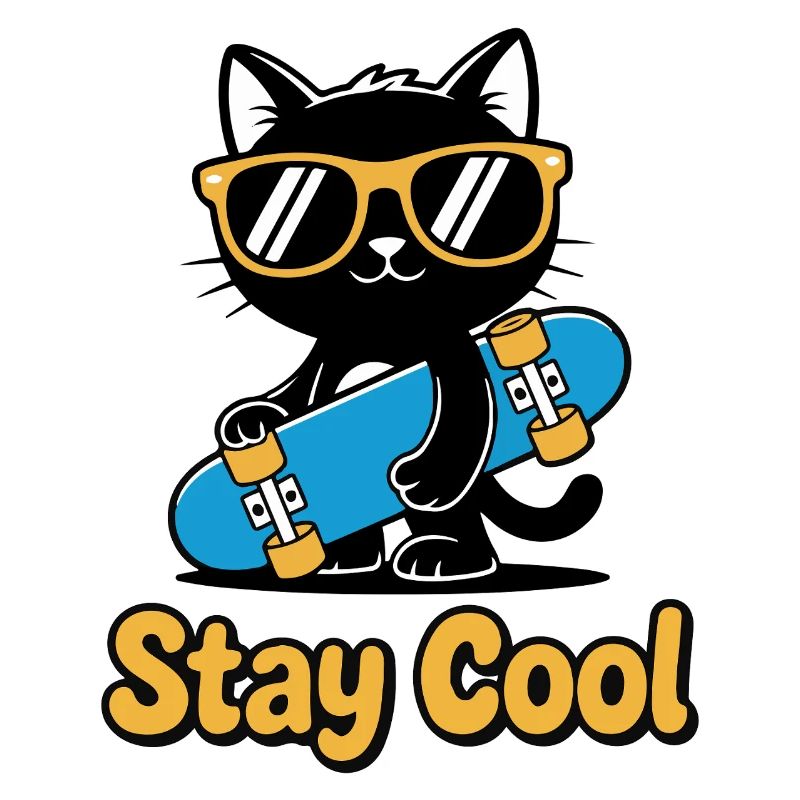 Stay Cool Cat Skateboard
