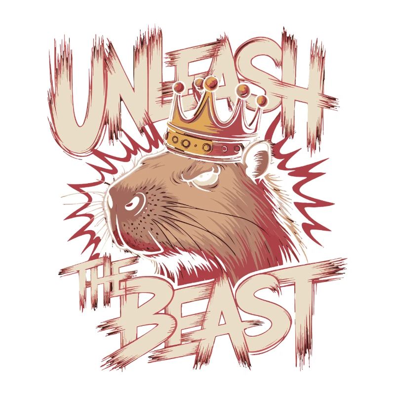 Capybara King Unleash the Beast Design