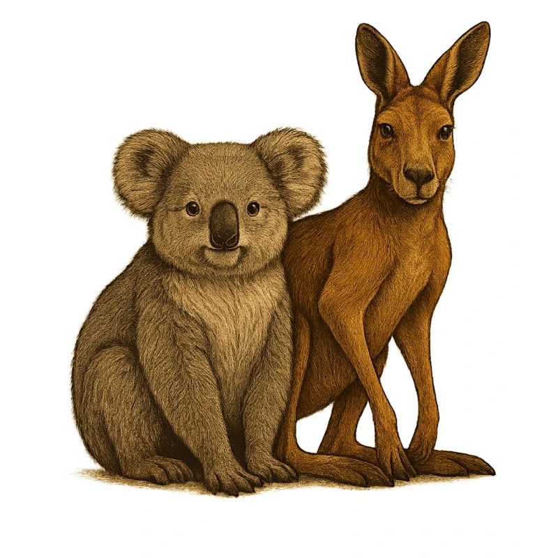 Koala and kangaroo