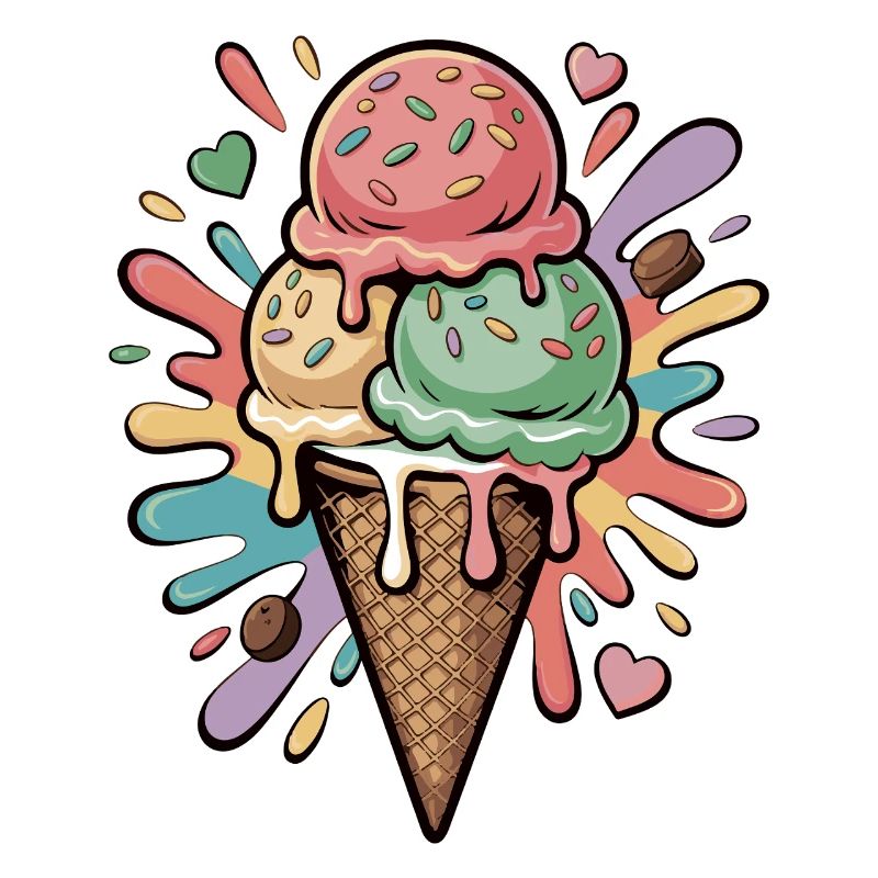 Explosion de glaces colorées