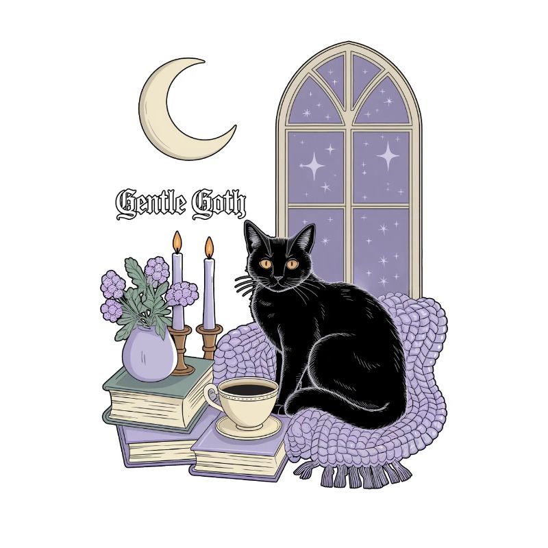 Chat gothique doux, douillet gothique