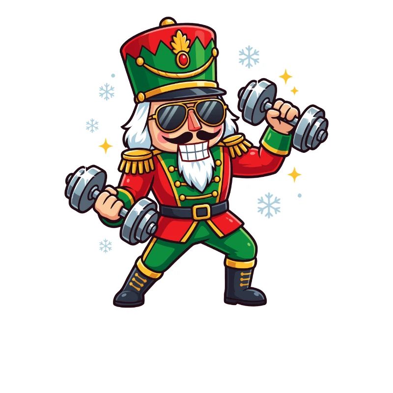 Weihnachts-Nussknacker-Gewichtheber-Lustiges-Worko
