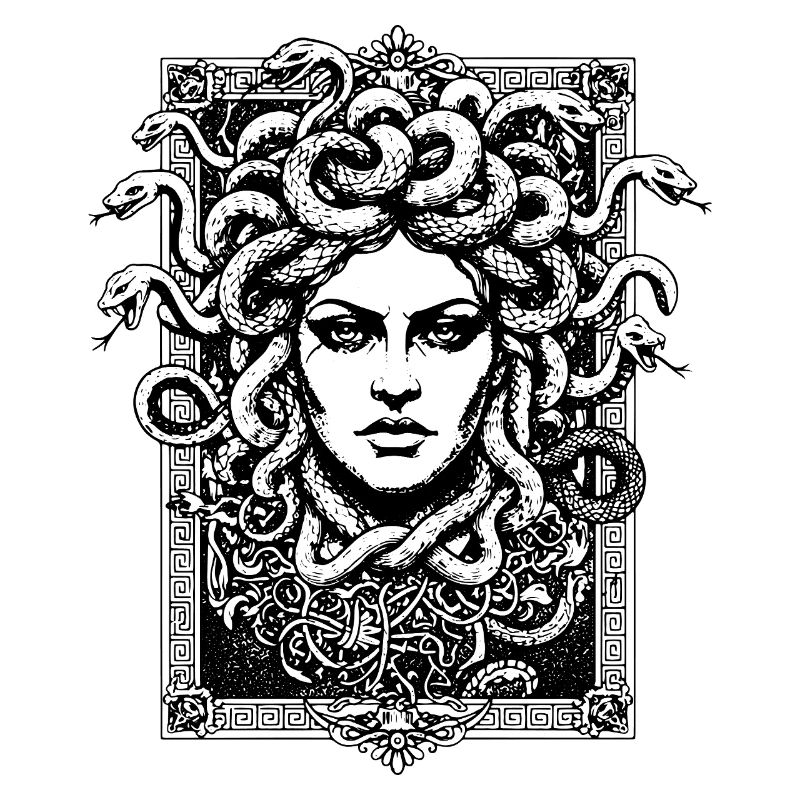 Déesse grecque de Méduse avec illustration de serpents