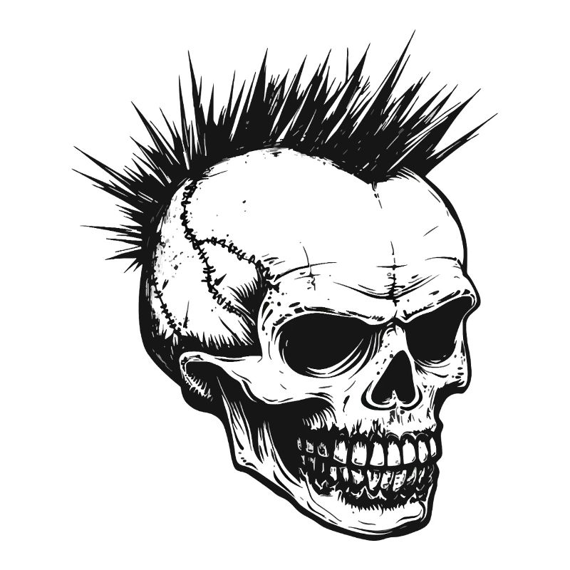 Skull Skull Skeleton Punk Punker