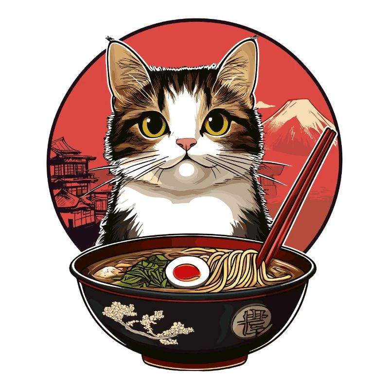 Chats avec des ramen