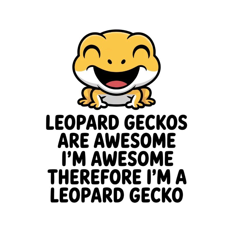 Cheerful Leopardgecko Meme on Black