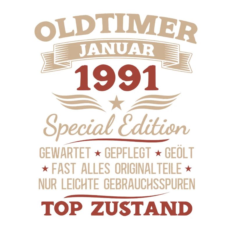 35. Geburtstag Geschenk Oldtimer Januar 1991