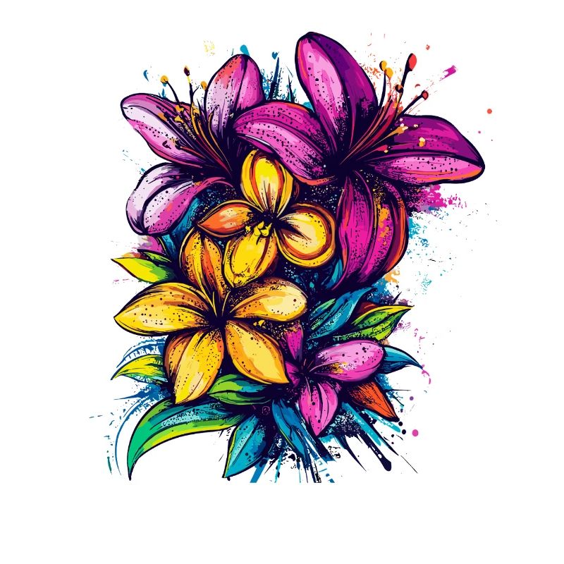 Farbexplosion tropischer Blumen
