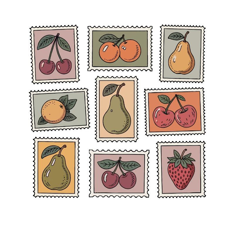 Pastellfruchtstempel-Muster