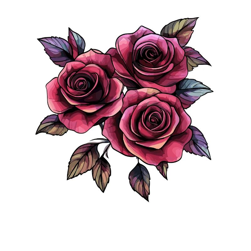 Roses dans le style néon-noir