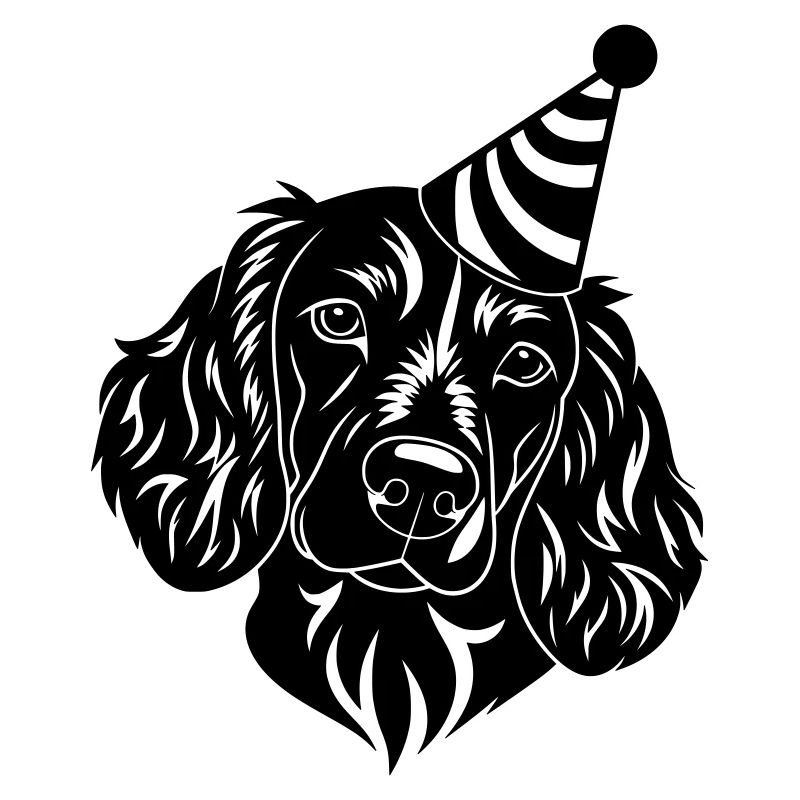 Dog with party hat