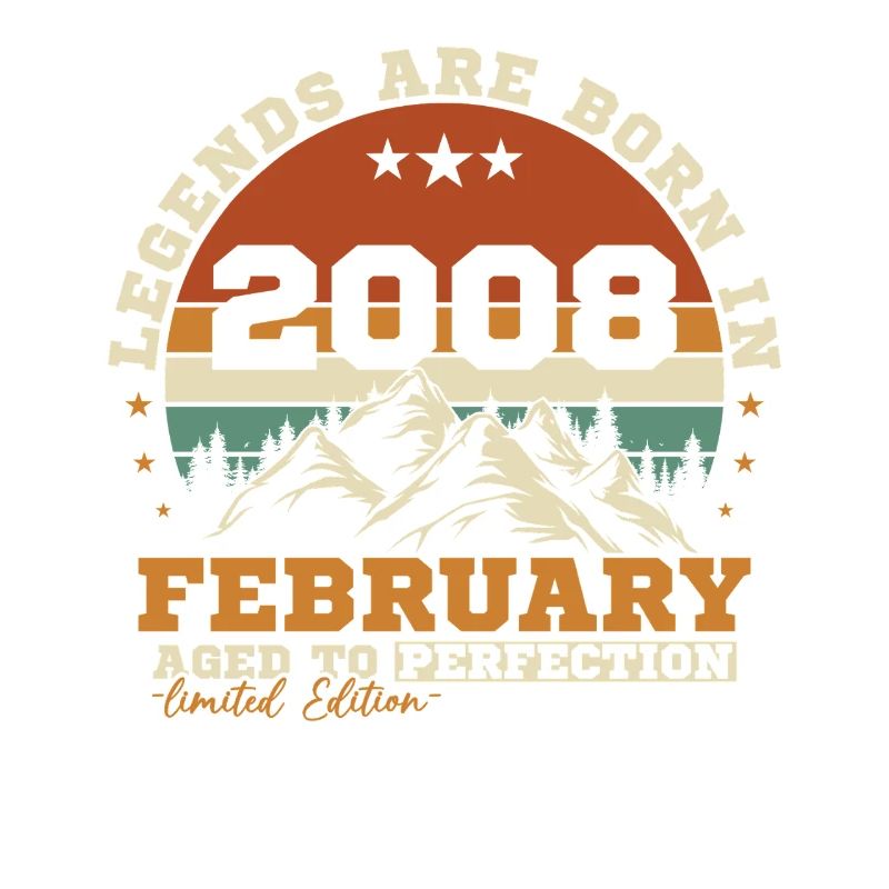 Februar 2008 Vintage-Retro-Geburtstagsgeschenk