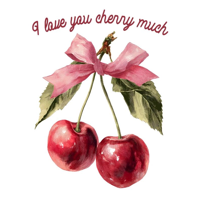 Cerises avec ruban | Saint-Valentin - Amour