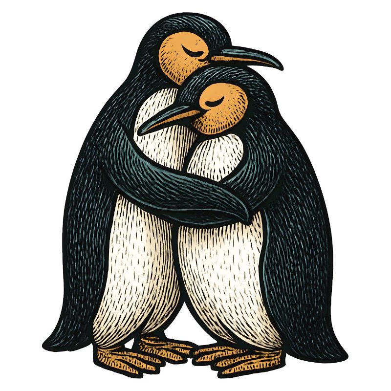 Two-Way Penguins Hug
