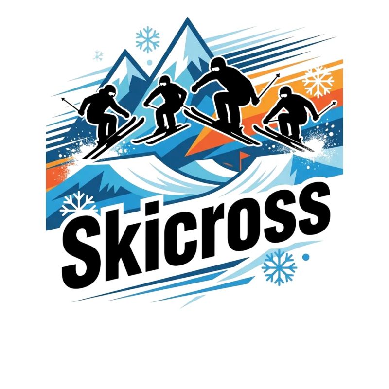 Action de course de skicross dans la neige