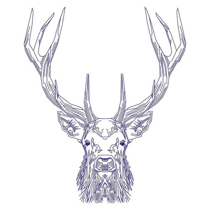 Tech Deer – Geometric Deer in Blue