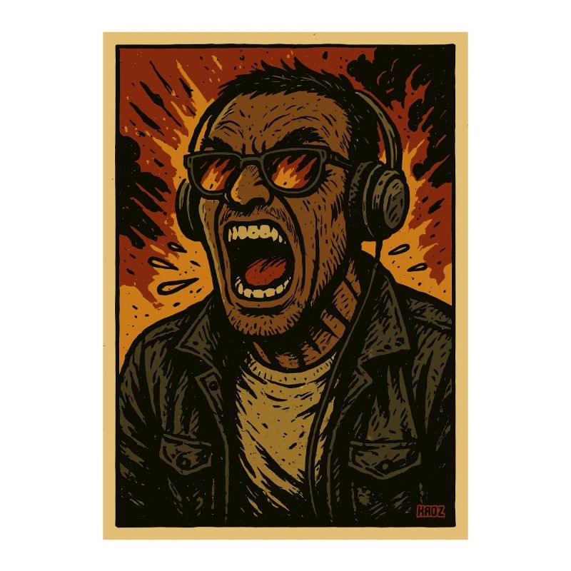 Headphone Singer Flames