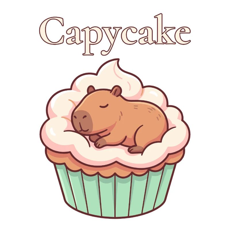 Motif mignon de cupcakes capybara capybara