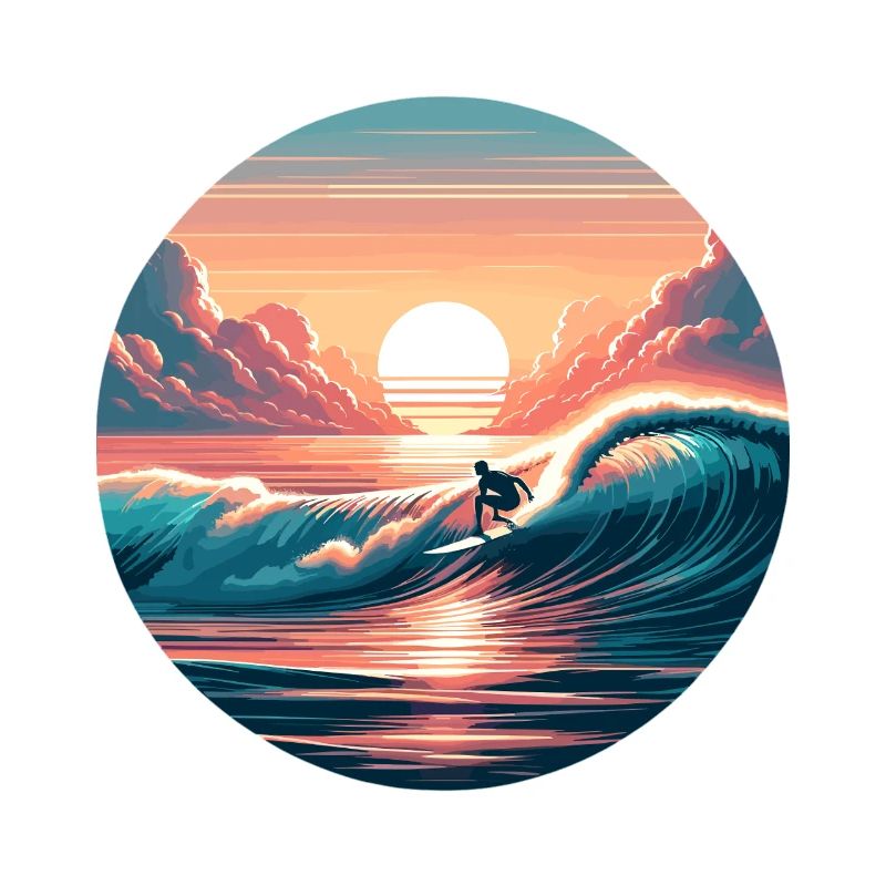 Sunset Surf Wave