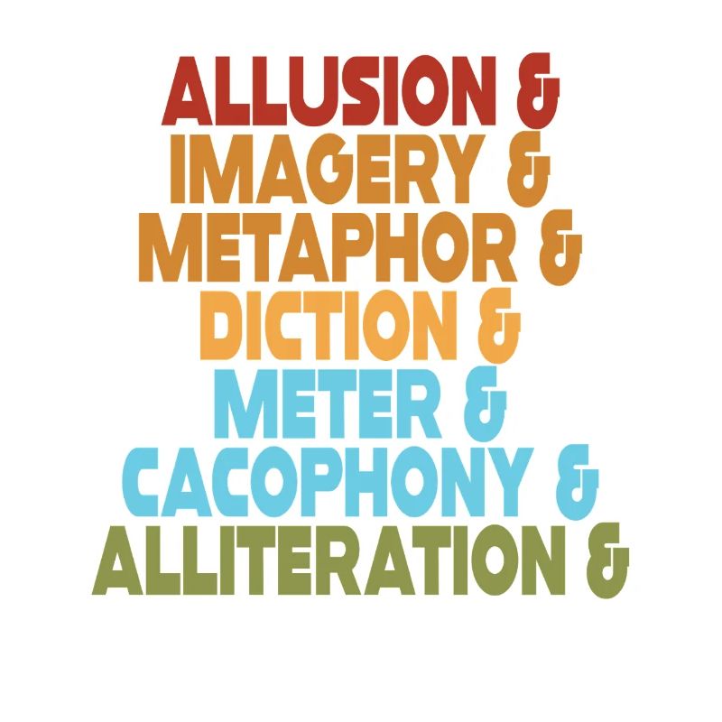 Literarische Mittel Typografie-Stack