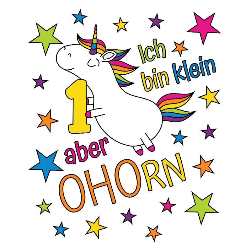 1 Jahr Mädchen Einhorn Ich bin klein aber ohorn