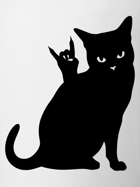 Black Cat – Devil Horns Silhouette