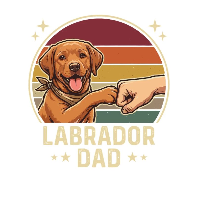 Retro Labrador Dad Foxred Pfotenclash