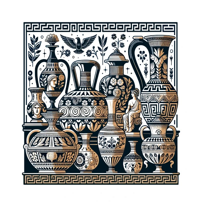 Ancient Vase Ornaments Greek Patterns