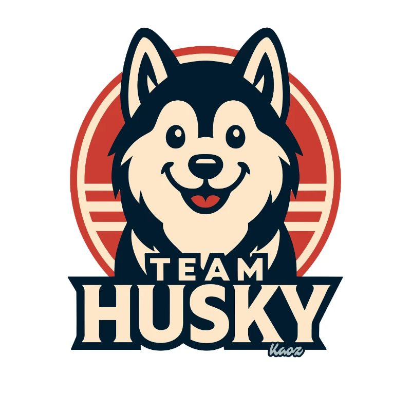 Logo Team Husky Imprimé rétro