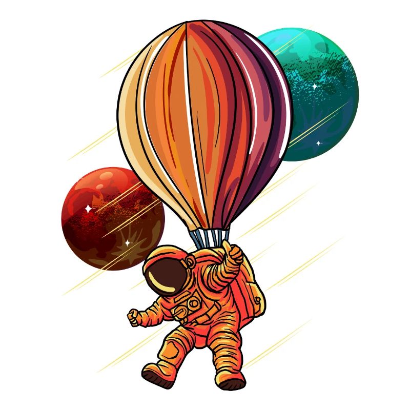 Astronaute en ballon d’aventure spatiale