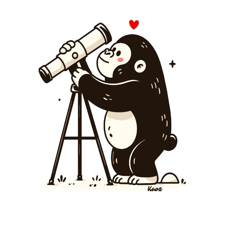 Petit singe avec télescope